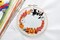 Nuberlic Embroidery Kits Cross Stitch Kit for Beginners Adults DIY Halloween Pumpkin Wreath Crafts